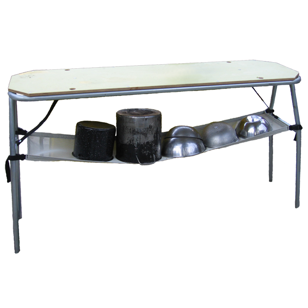 custom made mesh shelf for camping table