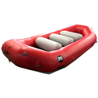 Load image into Gallery viewer, Red 13' self bailing raft
