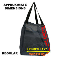Load image into Gallery viewer, Solgear Regular Mesh Tote Bag with dimensions
