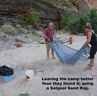 Load image into Gallery viewer, cleaning river camp with sand rug

