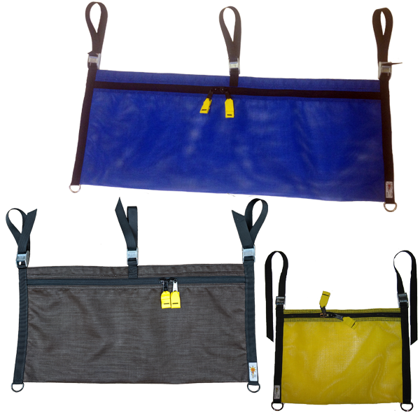 mesh bags for gear storage on boats